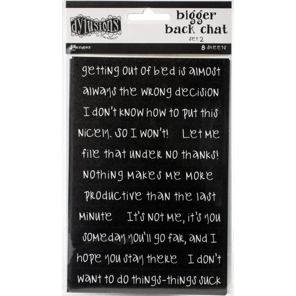 Scrapbooking  Dyan Reaveley's Dylusions Bigger Back Chat Stickers - Black, Set No:2 stickers
