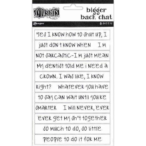 Scrapbooking  Dyan Reaveley's Dylusions Bigger Back Chat Stickers - White stickers