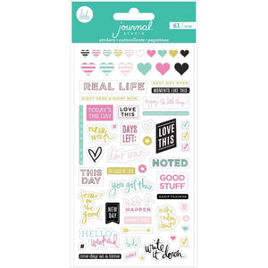 Scrapbooking  Heidi Swapp Journal Studio Puffy Stickers 61/Pkg Good Stuff stickers