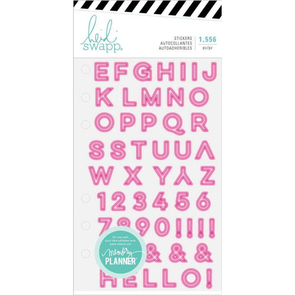 Scrapbooking  Heidi Swapp Memory Planner Sticker Book 1,556/Pkg Color Fresh, Alphabet stickers