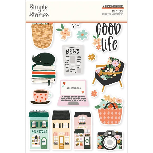 Scrapbooking  Simple Stories Sticker Book 12/Sheets My Story, 504/Pkg stickers