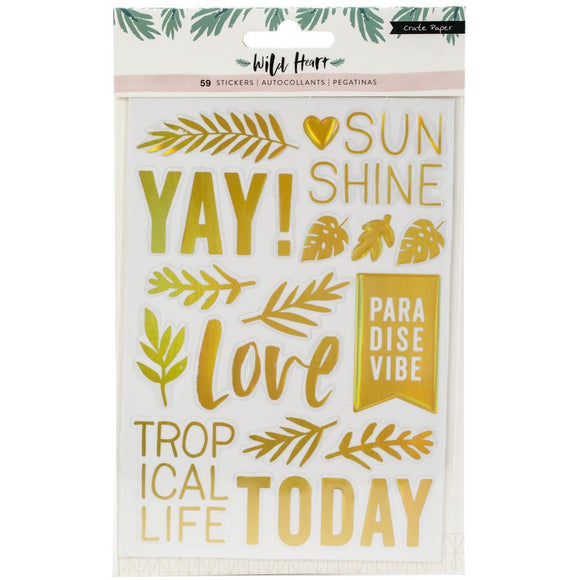 Scrapbooking  Wild Heart Clear Stickers 4.875X8