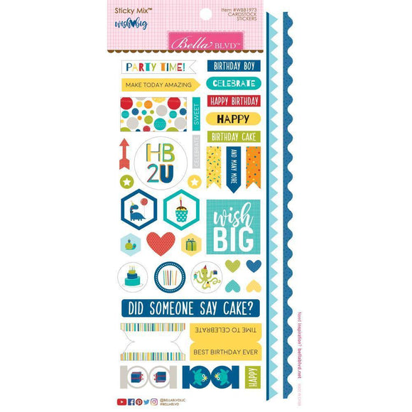 Scrapbooking  Wish Big Boy Cardstock Stickers 6