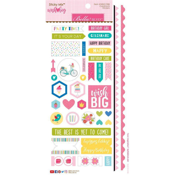 Scrapbooking  Wish Big Girl Cardstock Stickers 6