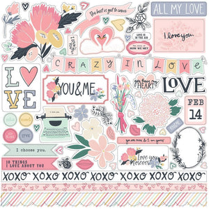 Scrapbooking  You & Me Cardstock Stickers 12"X12" Elements stickers