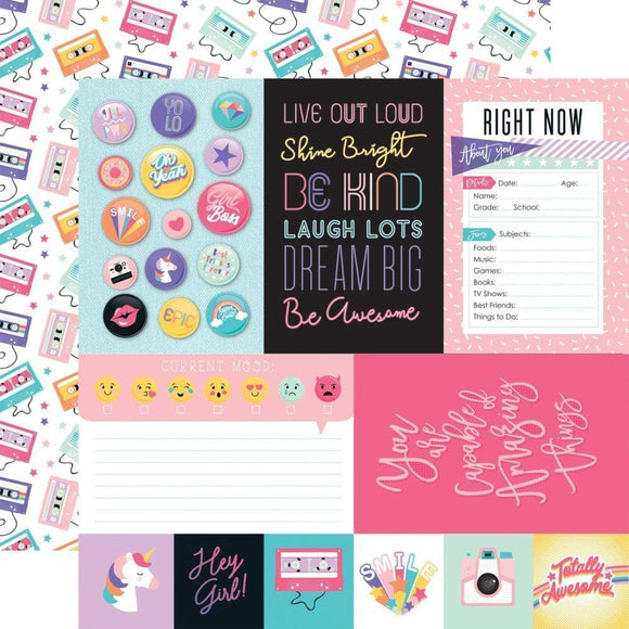 Scrapbooking  Teen Spirit Girl Double-Sided Cardstock 12