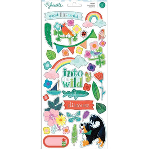 Scrapbooking  Shimelle Never Grow Up Cardstock Stickers 79/Pkg W/Silver Foil Accents thickers