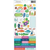 Scrapbooking  Shimelle Never Grow Up Cardstock Stickers 79/Pkg W/Silver Foil Accents thickers