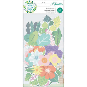 Scrapbooking  Shimelle Never Grow Up Ephemera Cardstock Die-Cuts 50/Pkg Floral thickers
