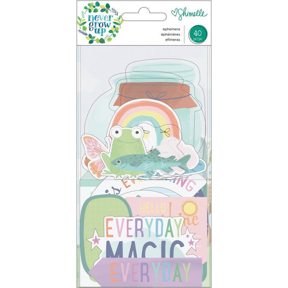 Scrapbooking  Shimelle Never Grow Up Ephemera Die-Cuts 40/Pkg Cardstock & Vellum thickers