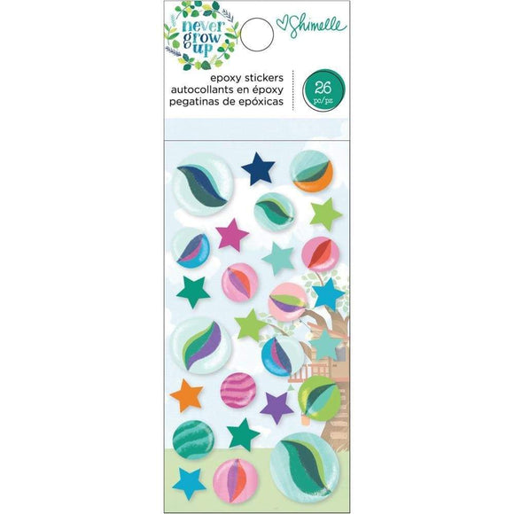 Scrapbooking  Shimelle Never Grow Up Epoxy Stickers 26/Pkg thickers