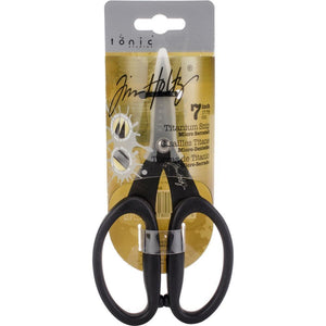 Scrapbooking  Tim Holtz Non-Stick Micro Serrated Scissors 7" tonic