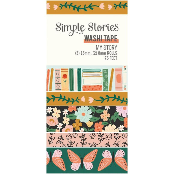 Scrapbooking  Simple Stories My Story Washi Tape 5/Pkg Washi