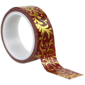 Scrapbooking  Merry & Bright Decorative Tape 15' Gold Flourish WASHI Tape