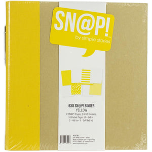Scrapbooking  Simple Stories Sn@p! Binder 6"X8" Yellow 6"x8" Albums