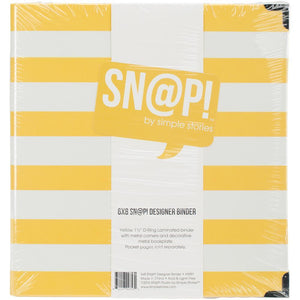 Scrapbooking  Sn@p! Designer Binder 6"X8" Yellow Stripe 6"x8" Albums