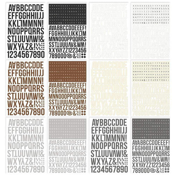 Scrapbooking  Simple Stories Color Vibe Alpha Sticker Book 12/Sheets Basics, 1758/Pkg Alphas