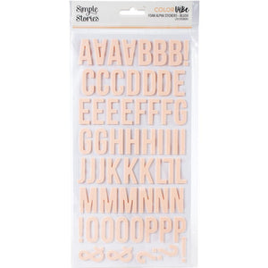 Scrapbooking  Simple Stories Color Vibe Foam Alpha Stickers 6"X12" 129/Pkg - Blush Alphas
