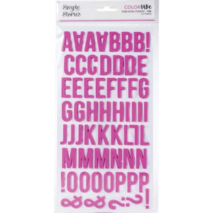 Scrapbooking  Simple Stories Color Vibe Foam Alpha Stickers 6"X12" 129/Pkg - Pink Alphas