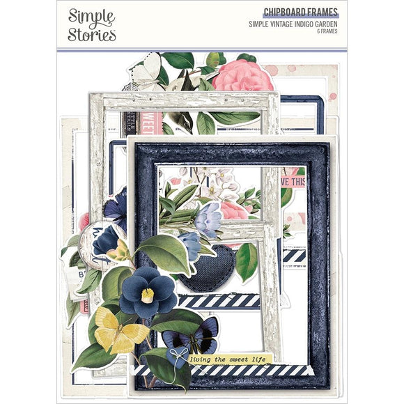 Scrapbooking  ***COMING SOON - Simple Vintage Indigo Garden Chipboard Frames Chipboard