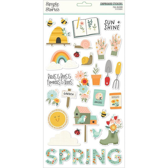 Scrapbooking  Simple Stories Full Bloom Chipboard Stickers 6