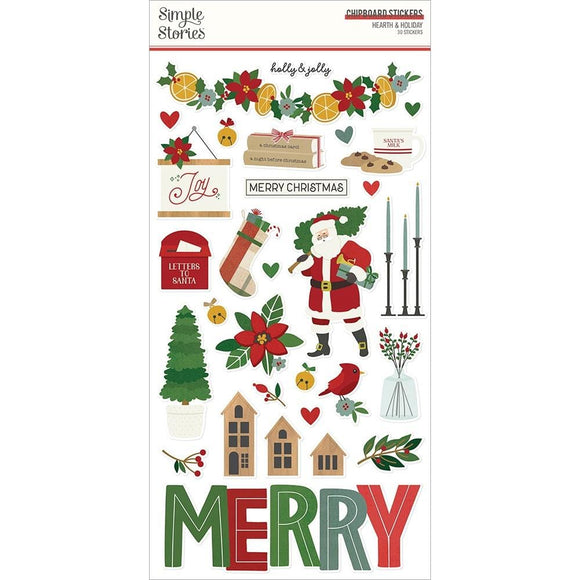 Scrapbooking  Simple Stories Hearth & Holiday Chipboard Stickers 6