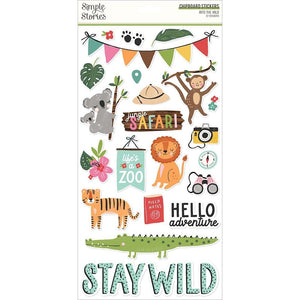 Scrapbooking  Simple Stories Into The Wild Chipboard Stickers 6"X12" Chipboard