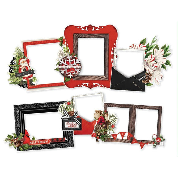 Scrapbooking  Simple Vintage Christmas Lodge Chipboard Frames 6pk Chipboard