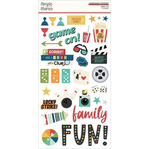 Scrapbooking  Family Fun Chipboard Stickers 6"X12" chipboards