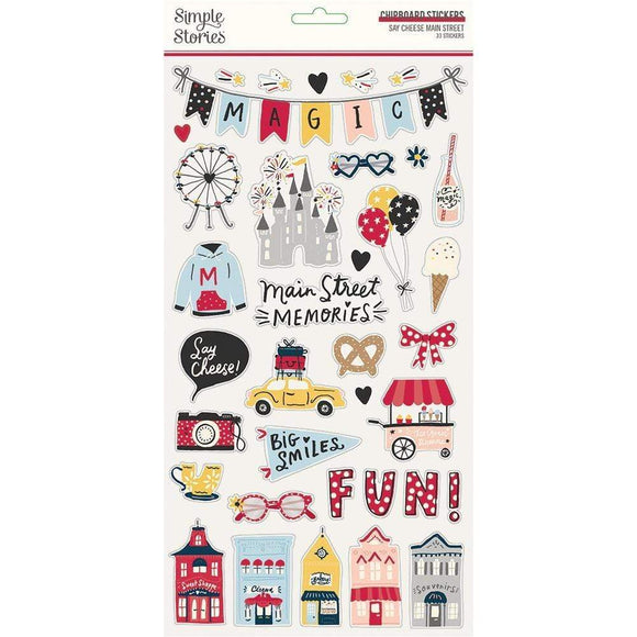 Scrapbooking  Say Cheese Main Street Chipboard Stickers 6