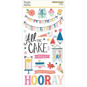Scrapbooking  Simple Stories Celebrate! Chipboard Stickers 6"X12" chipboards