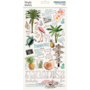 Scrapbooking  Simple Vintage Coastal Chipboard Stickers 6"X12" chipboards