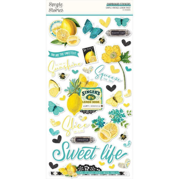 Scrapbooking  Simple Vintage Lemon Twist Chipboard Stickers 6