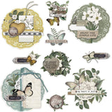 Scrapbooking  Simple Vintage Weathered Garden Chipboard Clusters 10pk chipboards