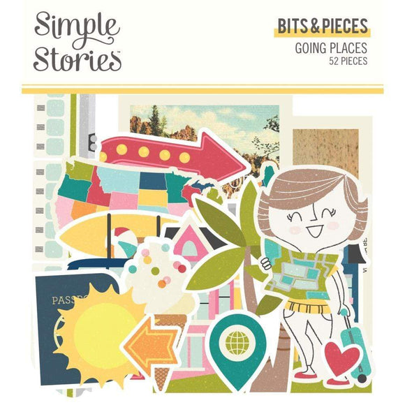 Scrapbooking  Going Places Bits & Pieces Die-Cuts 52/Pkg Embellishments