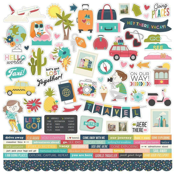 Scrapbooking  Going Places Cardstock Stickers 12