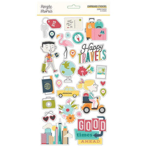 Scrapbooking  Going Places Chipboard Stickers 6"X12" Embellishments