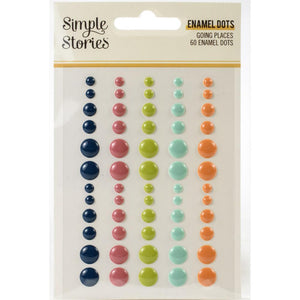 Scrapbooking  Going Places Enamel Dots Embellishments 60/Pkg Embellishments