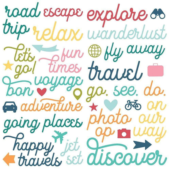 Scrapbooking  Going Places Foam Stickers 50/Pkg Embellishments
