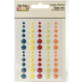 Scrapbooking  Hip Hop Hooray Enamel Dots Embellishments 60/Pkg Embellishments