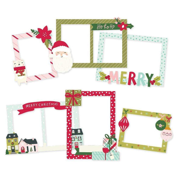 Scrapbooking  Holly Days Chipboard Frames 6pk Embellishments
