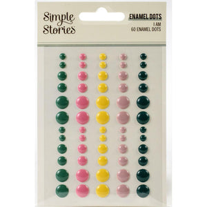 Scrapbooking  I Am Enamel Dots Embellishments 60/Pkg Embellishments