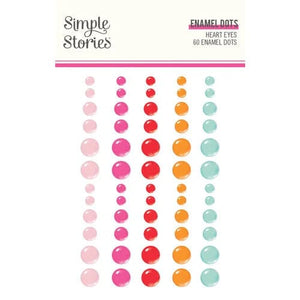 Scrapbooking  Simple Stories Heart Eyes Enamel Dots Embellishments Embellishments