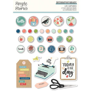 Scrapbooking  Simple Stories Life Captured Decorative Brads Embellishments