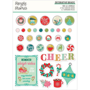 Scrapbooking  Simple Stories Mix & A-Mingle Decorative Brads Embellishments