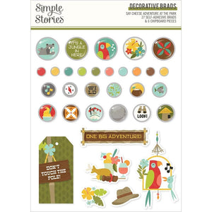 Scrapbooking  Simple Stories Say Cheese Adventure At The Park Decorative Brads Embellishments