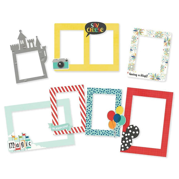 Scrapbooking  Simple Stories Say Cheese At The Park Chipboard Frames 6pk Embellishments