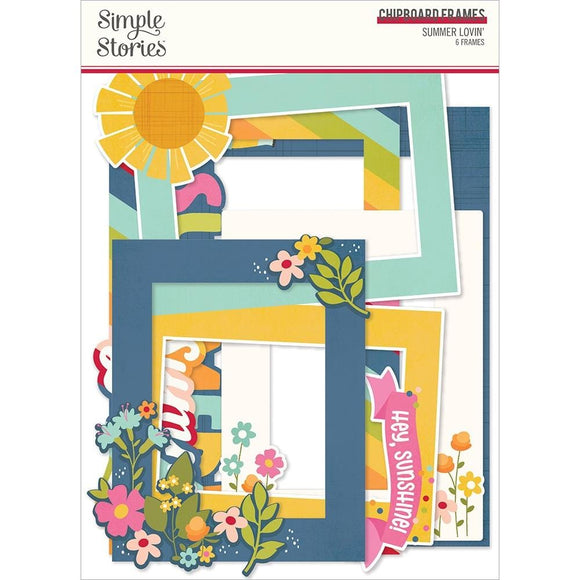 Scrapbooking  Simple Stories Summer Lovin' Chipboard Frames 6 pk Embellishments