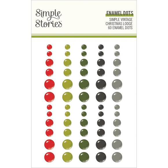 Scrapbooking  Simple Vintage Christmas Lodge Enamel Dots Embellishments 60pk Embellishments