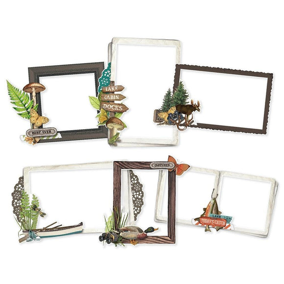 Scrapbooking  Simple Vintage Lakeside Chipboard Frames 6pk Embellishments
